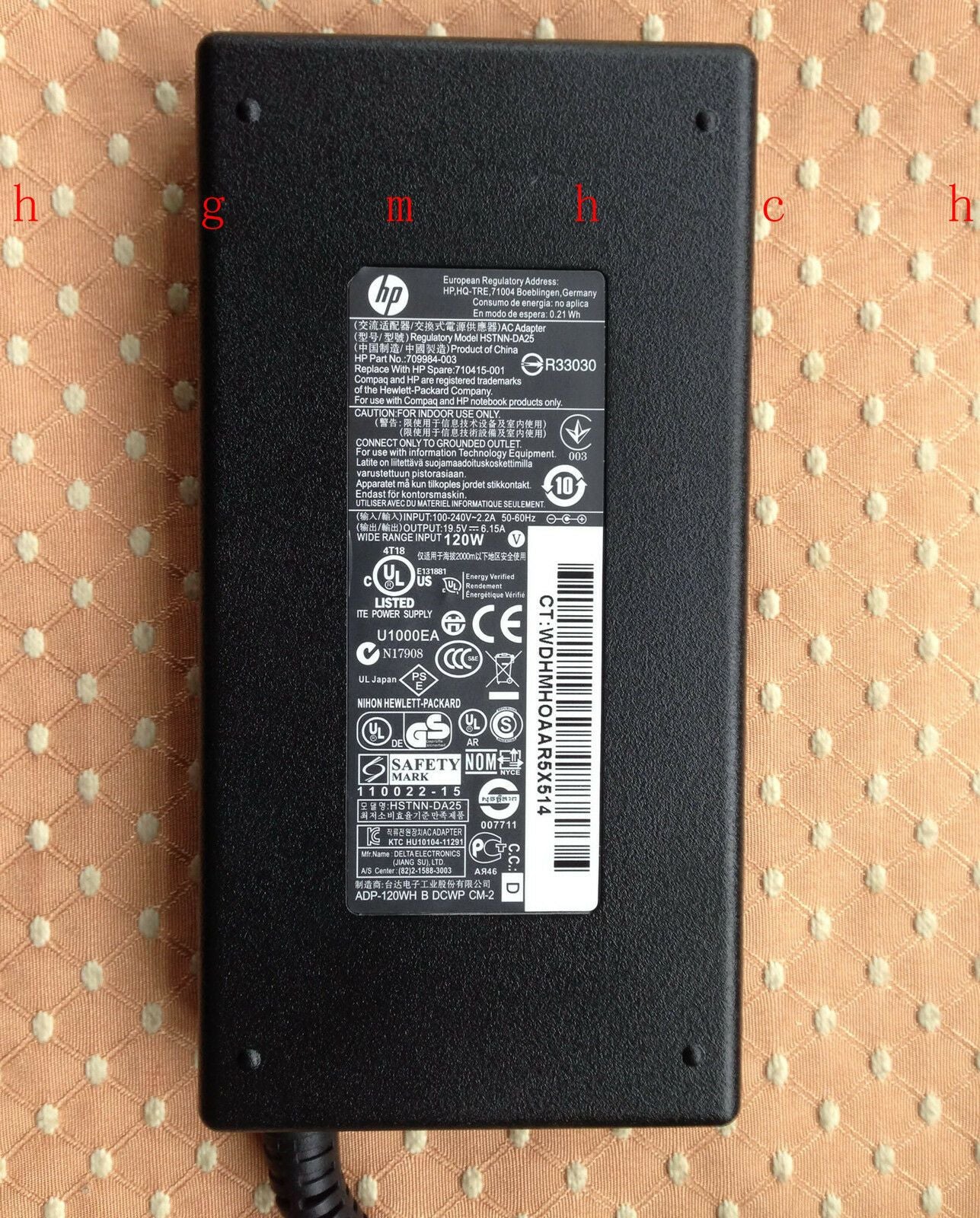 @Original OEM HP 120W Cord/Charger ENVY 17-J178NR,17-J182NR,17-J185NR,710415-001