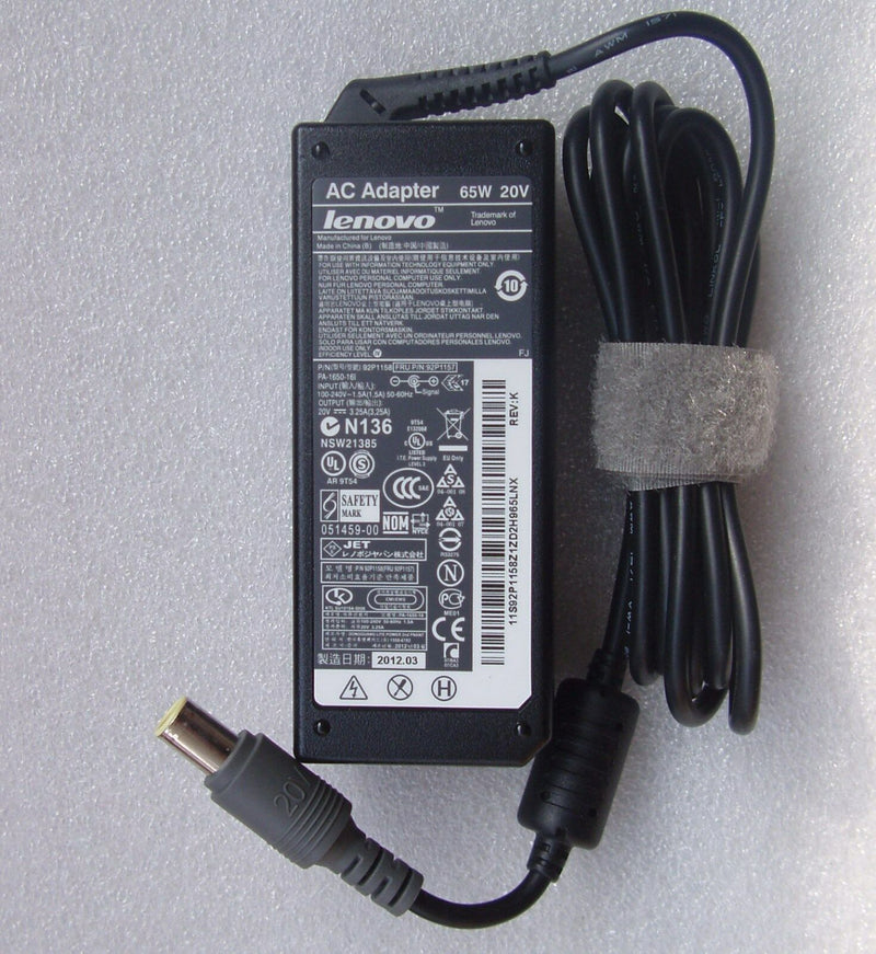 Original OEM AC Adapter Power IBM Lenovo 92P1212 92P1157 42T5283 65W 20V 3.25A