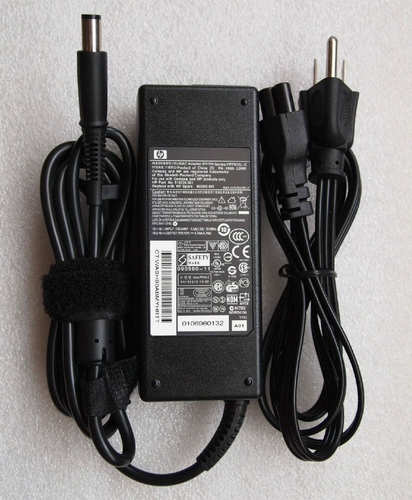 Original Genuine OEM 90W AC Power Supply Adapter for HP EliteBook 8440p 8440w PC
