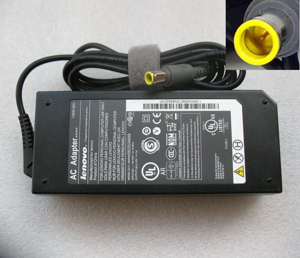 riginal Genuine OEM Lenovo 135W Cord/Charger ThinkPad W510 4389-W3Q Notebook PC