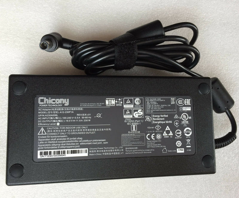 Original Chicony 230W AC Adapter&Cord for Acer Predator Triton 700 PT715-51-71UZ