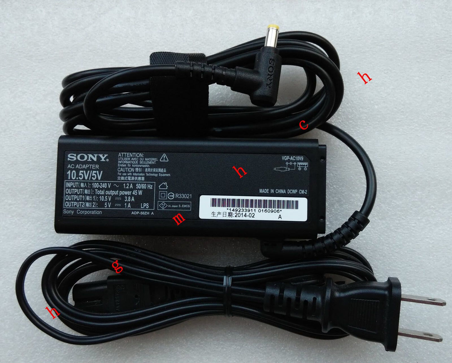 #Original Genuine OEM Sony Charger VAIO PRO 11/13 Series,VGP-AC10V10,VGP-AC10V9