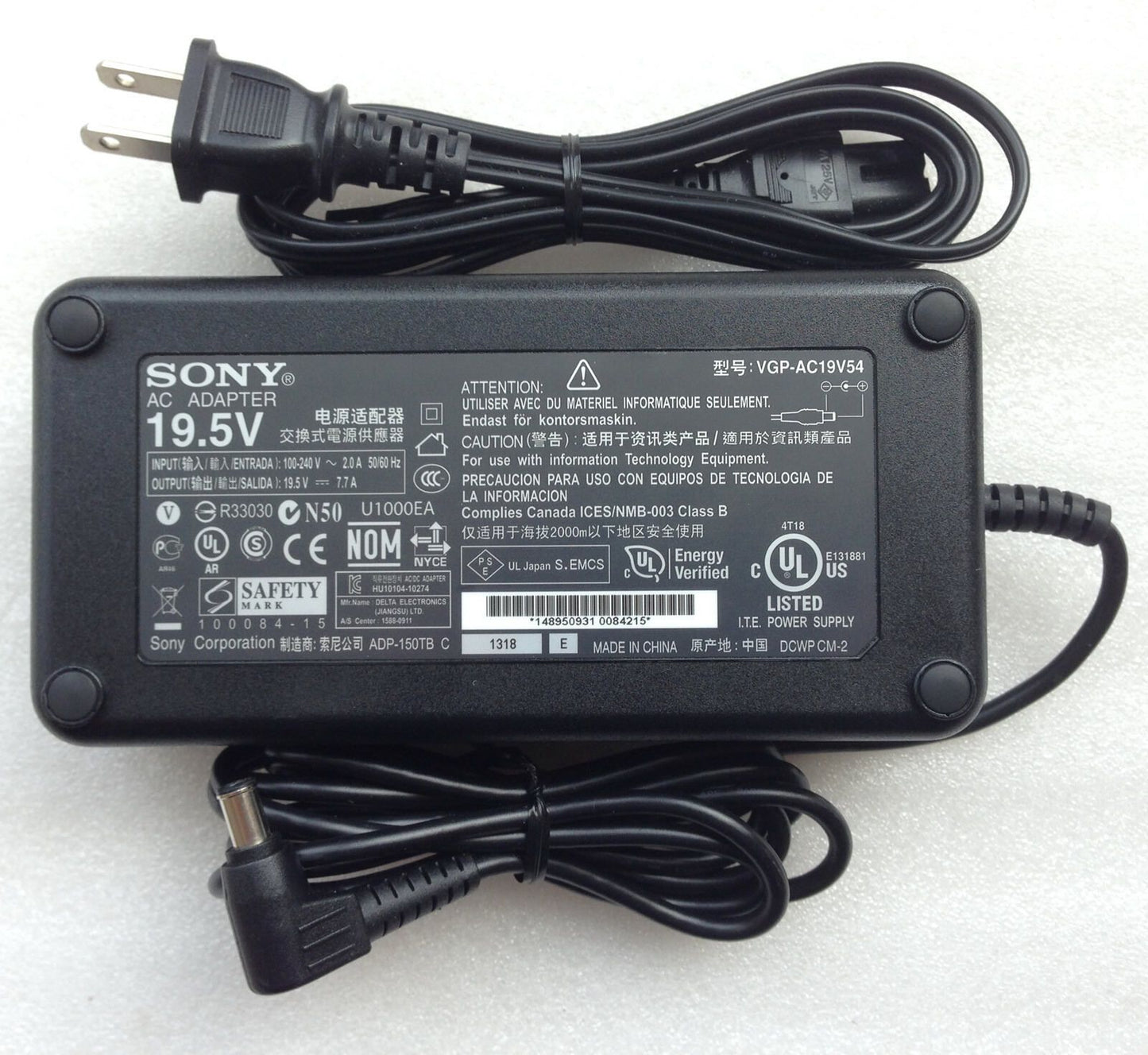 Original OEM Sony 150W 19.5V AC/DC Adapter for Sony VAIO VPCL21BFX All-in-one PC