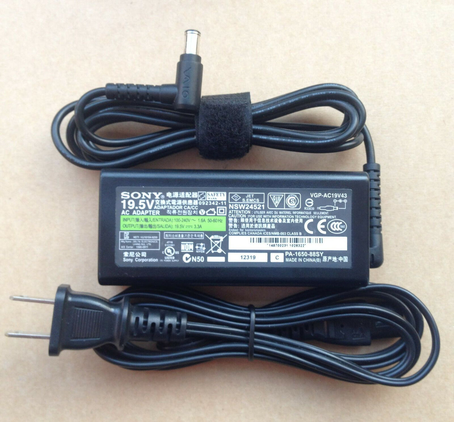 Genuine Original 65W Sony Vaio 19.5V 3.3A Vgp-ac19v43 Laptop AC Adapter Charger