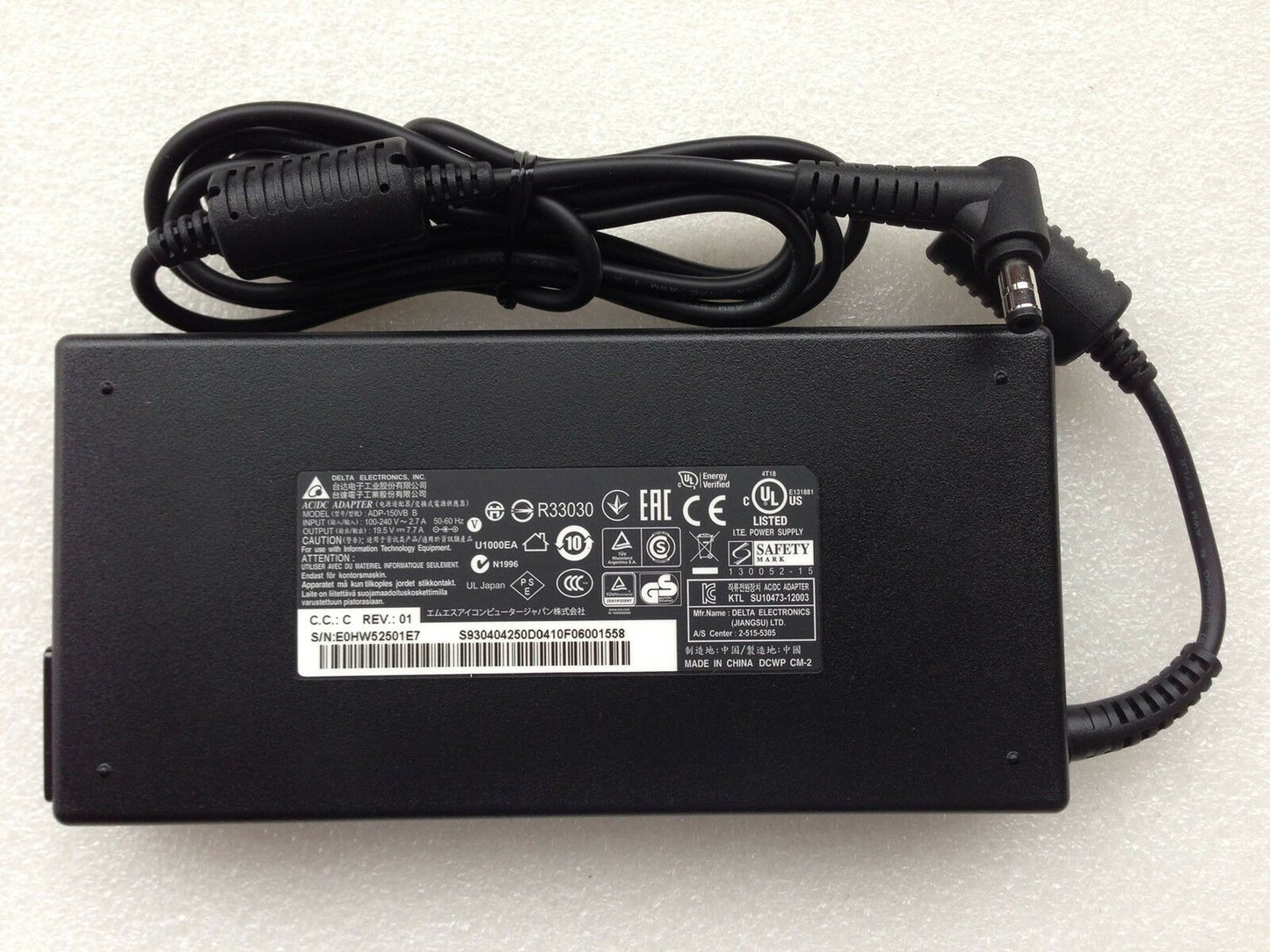 @New Original Delta MSI 150W 19.5V AC Adapter for MSI WS60 2OJ-005US,ADP-150VB B