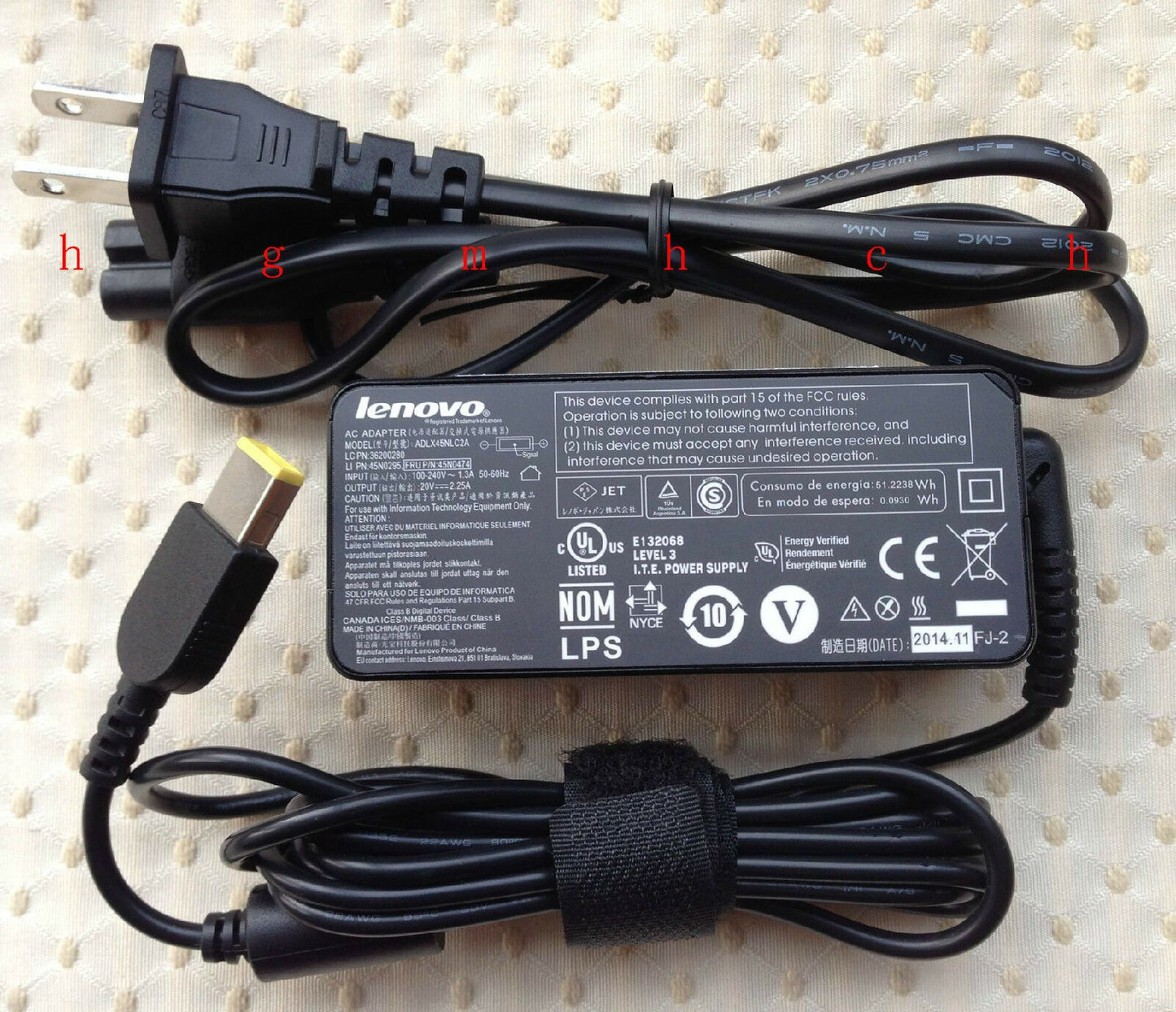 Original OEM Lenovo 45W AC Adapter for ThinkPad S1 Yoga 20CD00B4US Tablet/Laptop