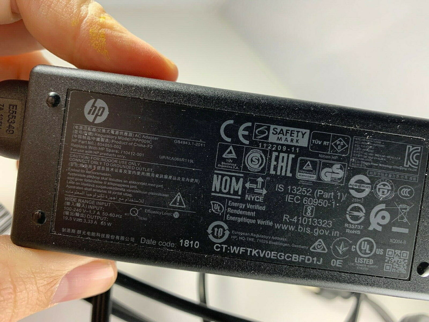 New Original HP 65W AC/DC Adapter for HP ProBook 650 G3 G4,854055-002,710412-001