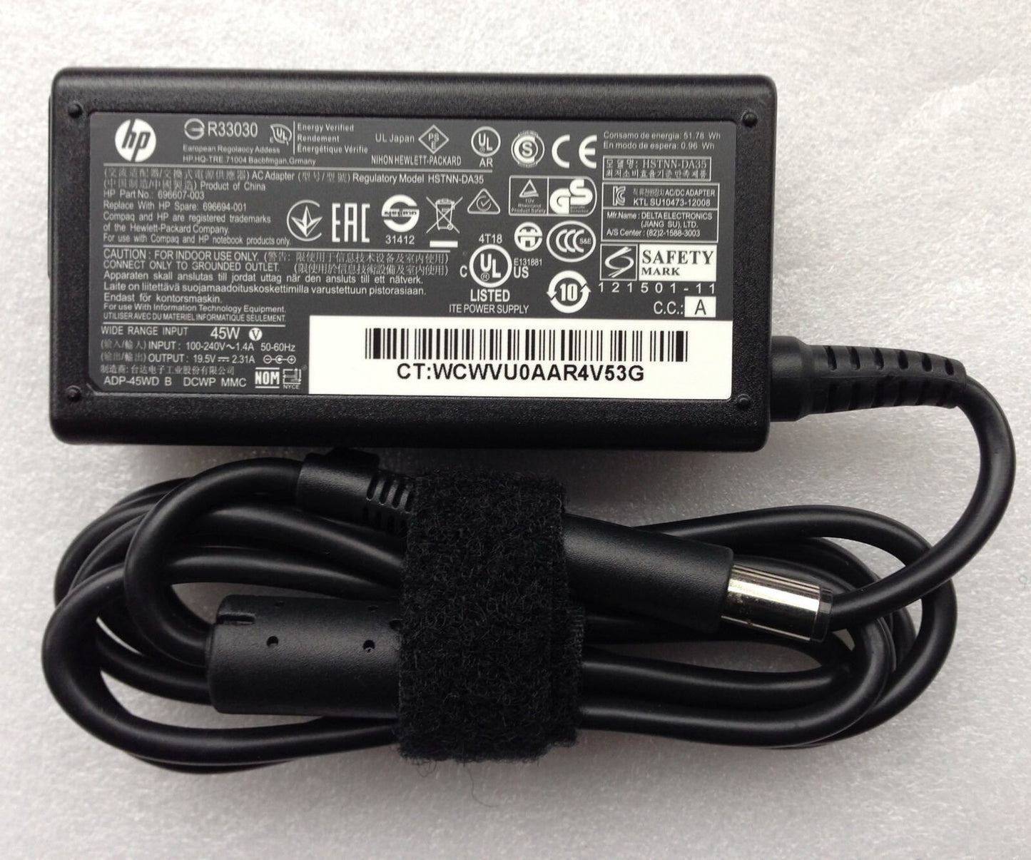 @New Original OEM HP 45W Cord/Charge EliteBook Folio 9470M,744893-001,696694-001