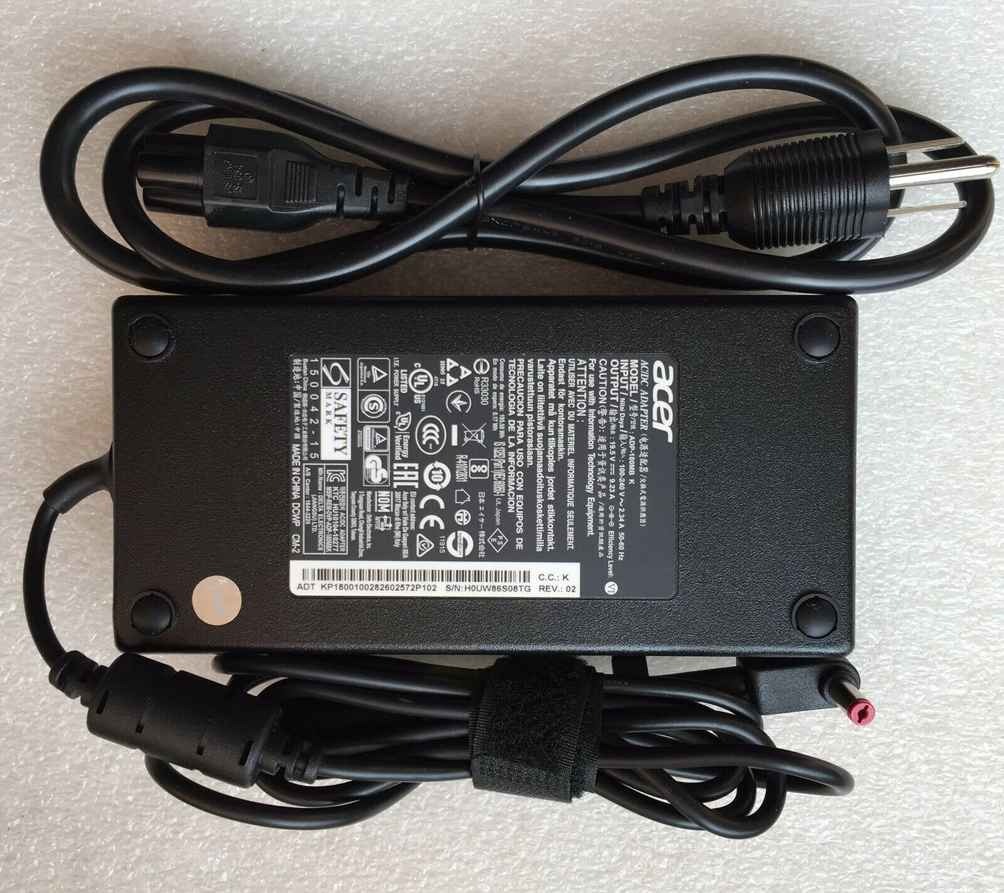 New Original OEM Acer 19.5V 9.23A Cord/Charger Predator Triton 500 PT515-51-765U