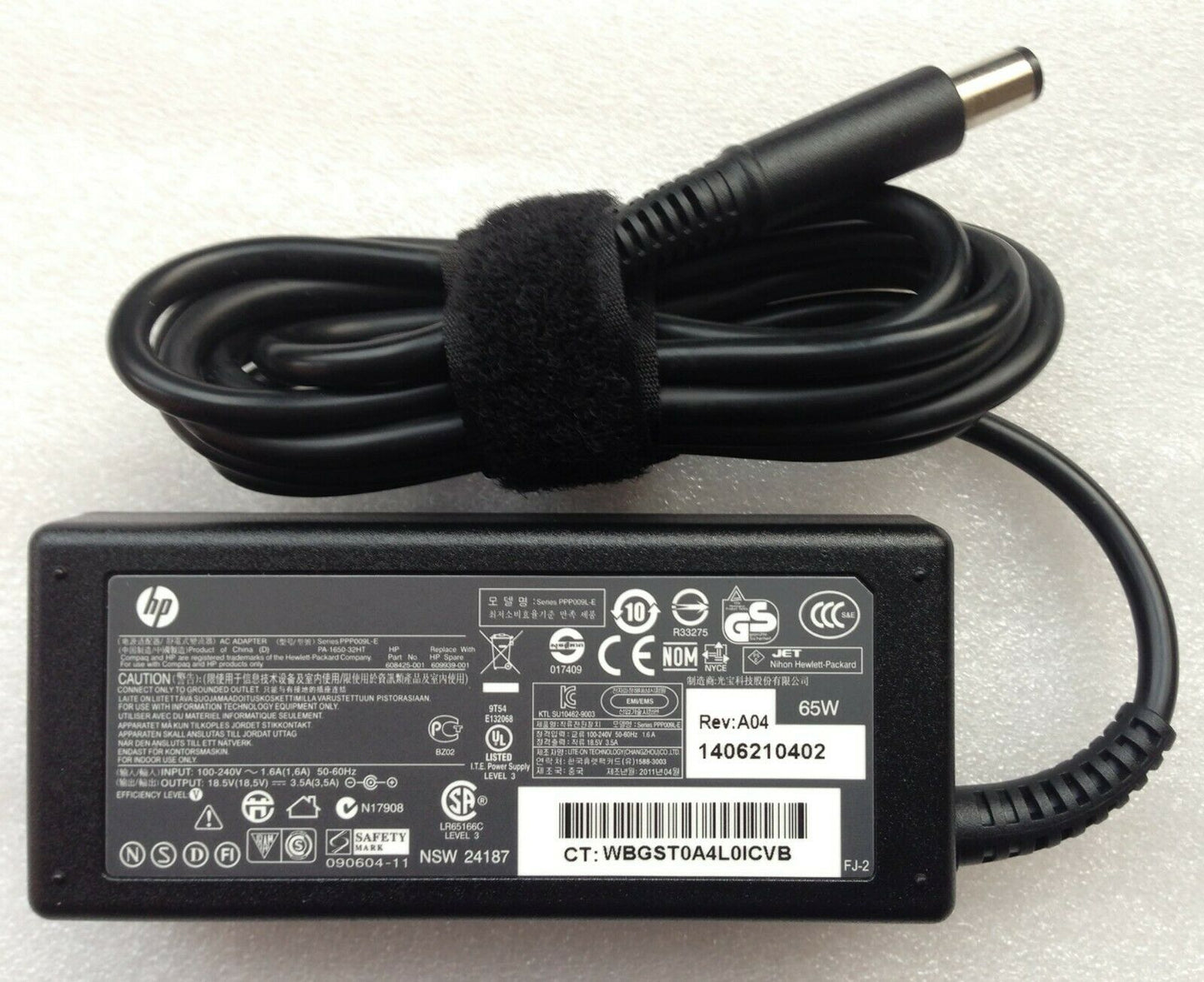 New Original HP 65W 18.5V Smart AC Adapter for HP ProBook 5320m/WS989EA Notebook