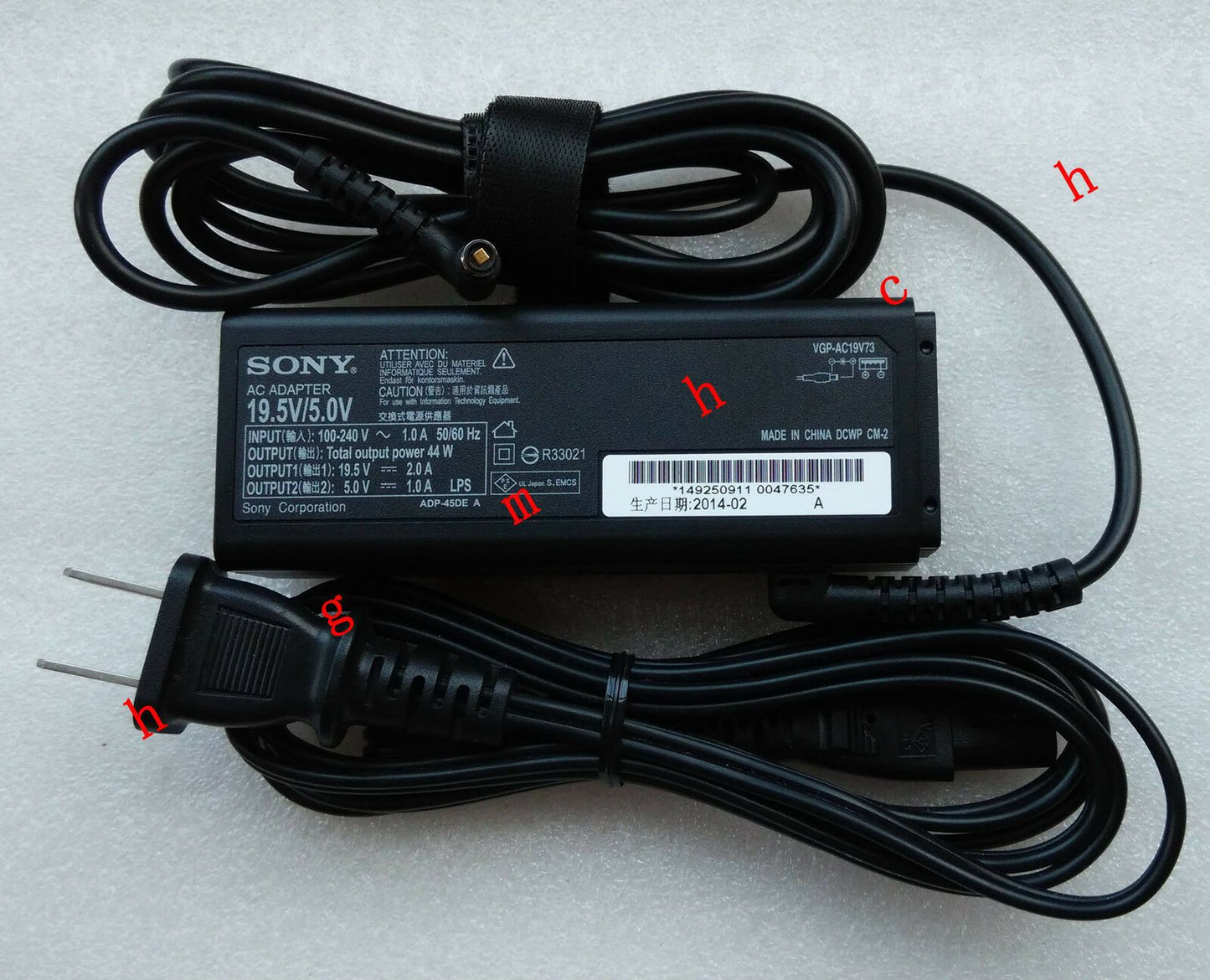 @Original OEM Sony VGP-AC19V73 AC Adapter for Vaio Fit 13A SVF13N27PXB Flip PC