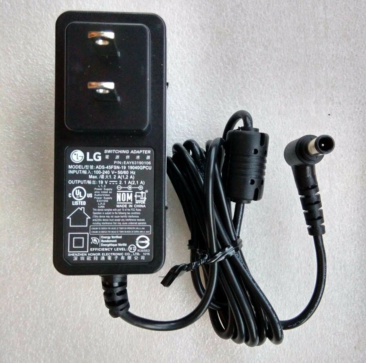 Original OEM LG 29UB55-B,29UB55,LED Monitor,ADS-45FSN-19,19040GPCU AC/DC Adapter