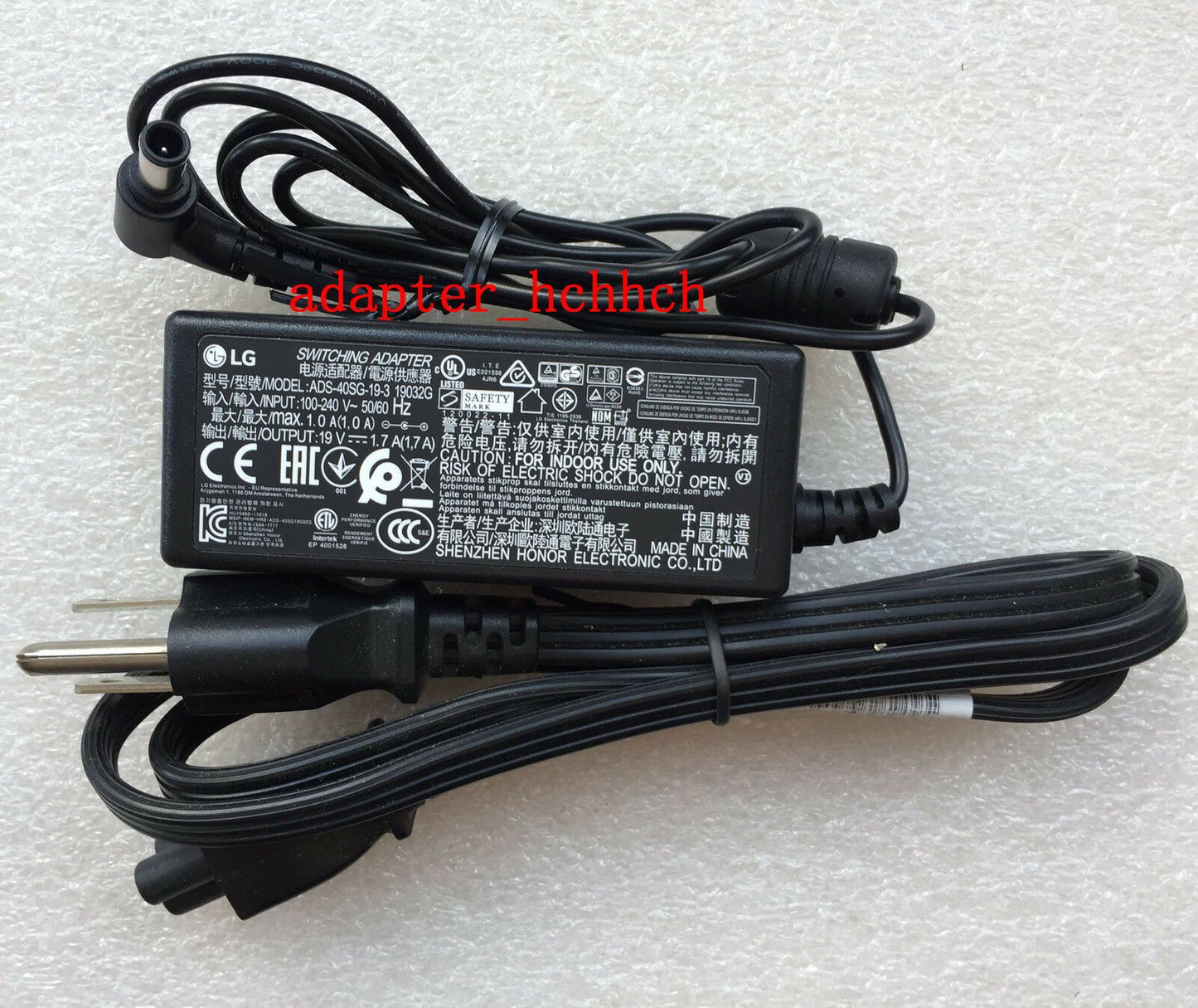 New Original OEM LG 19V AC/DC Adapter&Cord for LG IPS Monitor 22MP56HQ,24MP56HQ