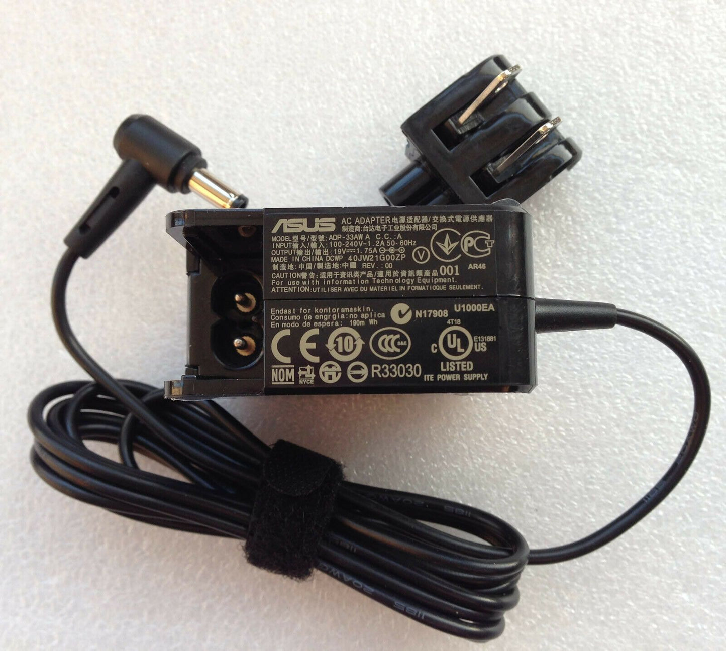 Original OEM 19V 1.75A 33W AC/DC Adapter for ASUS X751NA-DH91 X751NA-BH91 Laptop