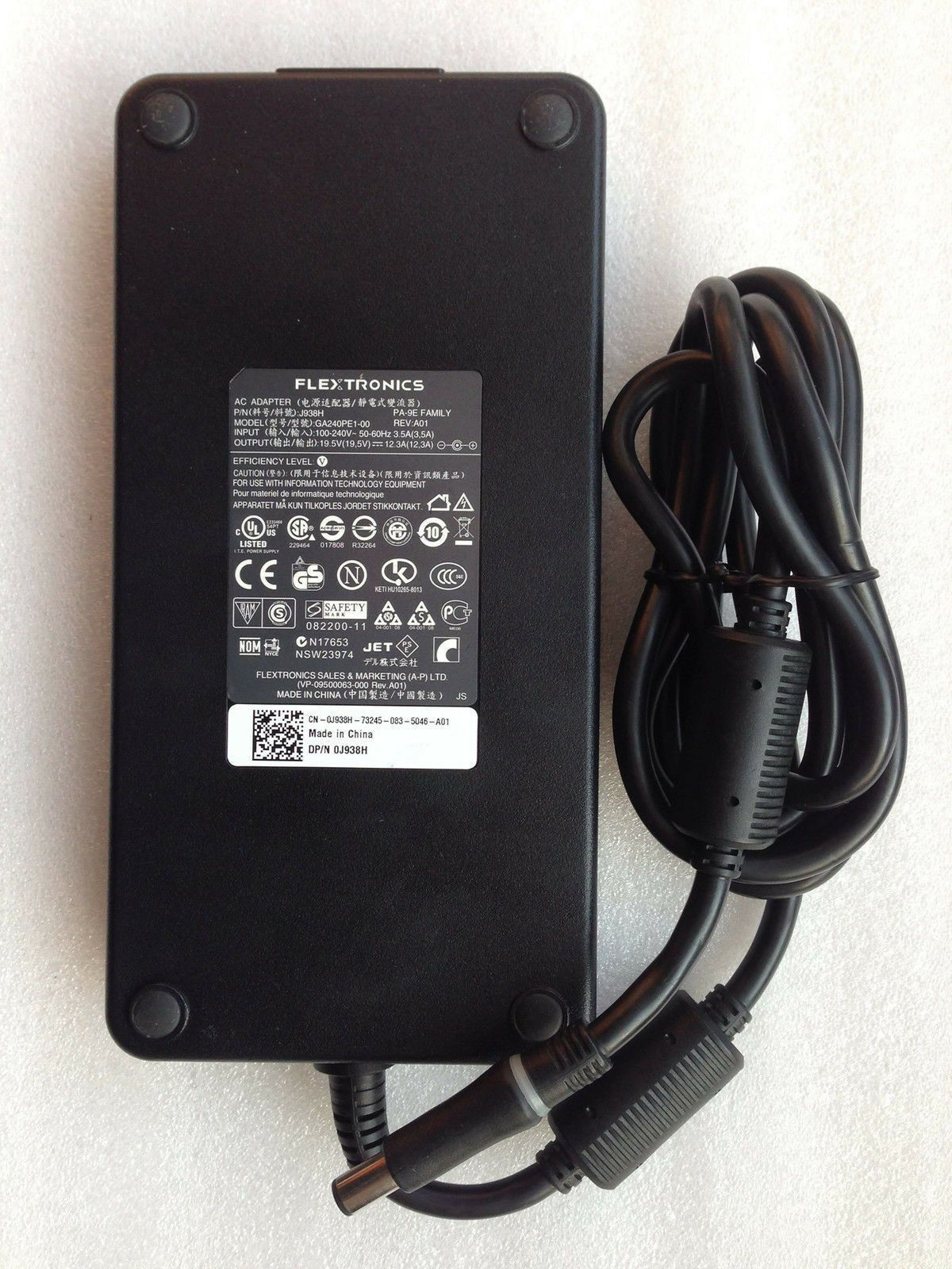 OEM Dell Alienware M17x Gaming Laptop,J938H,GA240PE1-00,PA-9E 240W AC/DC Adapter