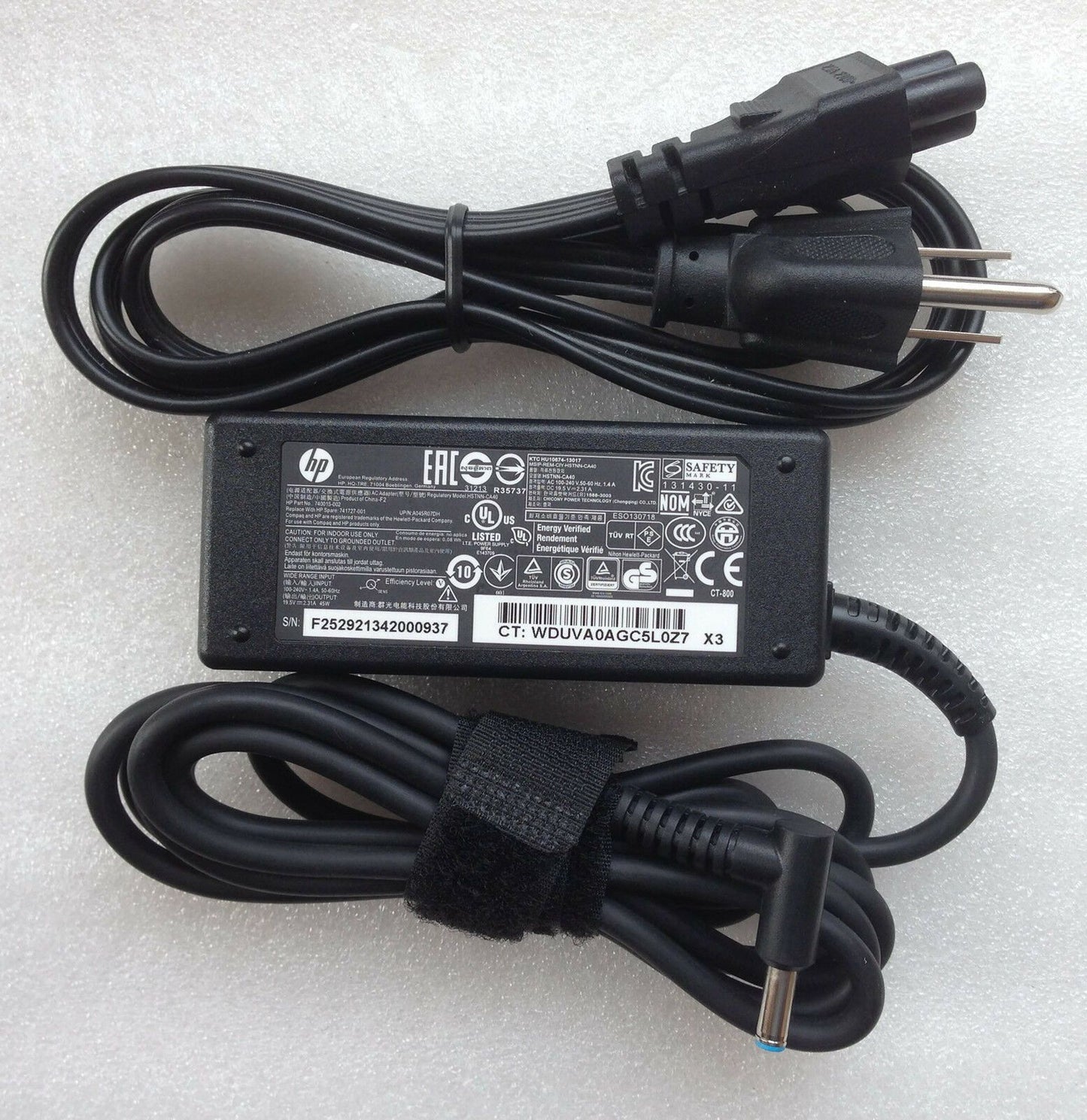 Original Genuine OEM HP 45W AC Adapter for HP ENVY 15-u010dx x360 Convertible PC