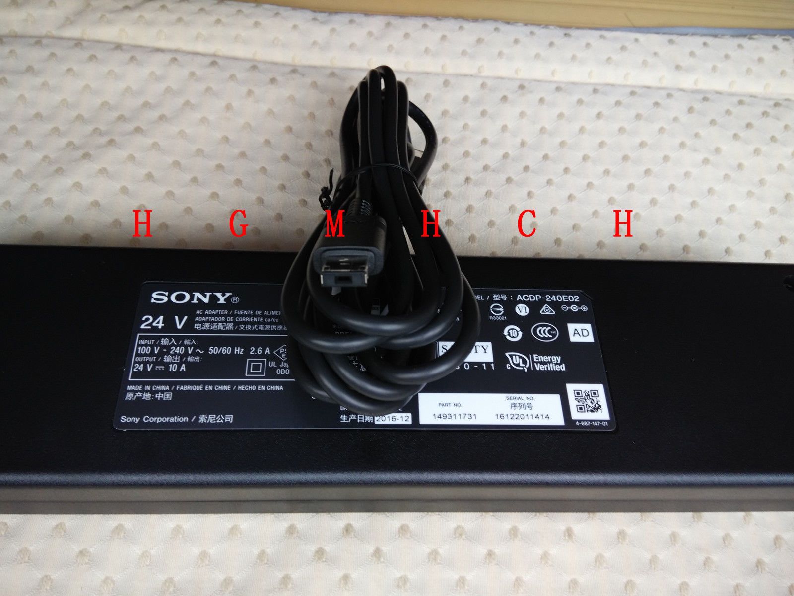 Sony ACDP-240E02 power adapter output cable, 24V 10A power supply for LED TVs.